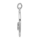 Sterling Silver Platinum-plated Ichthus Fish Charm - Image 2