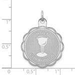 Sterling Silver Rhodium-plated Holy Communion Disc Charm - Image 3