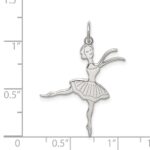 Sterling Silver Rhodium-plated Ballerina Polished Charm - Image 4