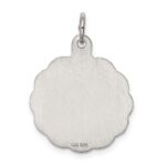 Sterling Silver Rhodium-plated Cross Disc Charm - Image 4