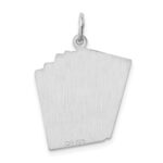 Sterling Silver Rhodium-plated Playing cards Polished Charm - Image 4