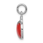 Sterling Silver Rhodium-plated Orange Enameled Pumpkin Charm - Image 2