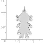 Sterling S. Rh-plt Engravable Girl Polished Front/Satin Back Disc Charm - Image 3