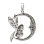 Sterling Silver Antiqued Moon/Fairy Pendant - Image 4