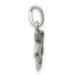 Sterling Silver Antiqued Unicorn Head Charm - Image 2