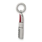 Sterling Silver Antiqued Enameled Lipstick Charm - Image 2