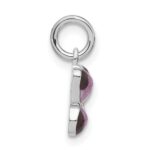 Sterling Silver Rhodium-plated Rhod Enameled Purple Butterfly - Image 2