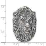 Sterling Silver Antiqued Lion Head Pendant - Image 3