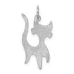 Sterling Silver Rhodium-plated Cat Charm - Image 4