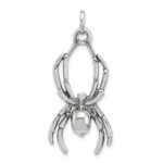 Sterling Silver Antiqued Spider Pendant