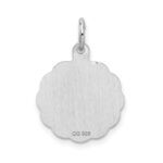 Sterling Silver/Rhodium-plated Brocaded Letter G Initial Pendant - Image 3