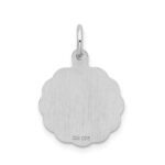 Sterling Silver/Rhodium-plated Brocaded Letter L Initial Pendant - Image 3