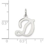 Sterling Silver Rhodium-plated Stamped Letter D Initial Charm - Image 3