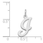 Sterling Silver Rhodium-plated Stamped Letter I Initial Charm - Image 4