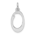 Sterling Silver Rhodium-plated Stamped Letter O Initial Charm - Image 3