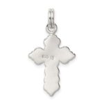 Sterling Silver Rhodium-plated Cross Charm - Image 4