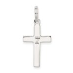 Sterling Silver Rhodium-plated Latin Cross Charm - Image 4