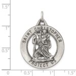 Sterling Silver Antiqued St. Christopher Medal - Image 4