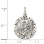 Sterling Silver Antiqued St. Christopher Medal - Image 4