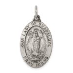 Sterling Silver Antiqued Our Lady of Guadalupe Medal