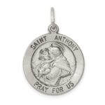 Sterling Silver Antiqued Saint Anthony Medal