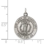 Sterling Silver Antiqued Our Lady of Guadalupe Medal - Image 3