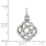 Sterling Silver Antiqued Celtic Knot Charm - Image 3
