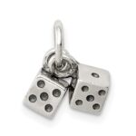 Sterling Silver Antique Dice Charm