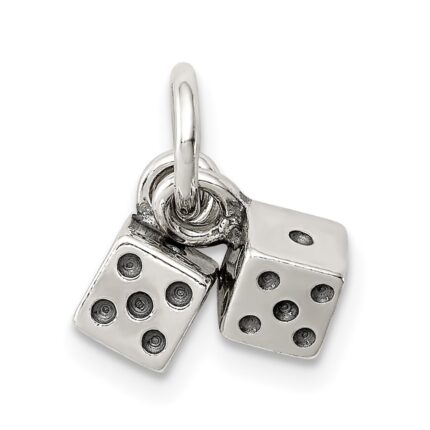 Sterling Silver Antique Dice Charm