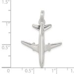 Sterling Silver Rhodium-plated Airplane Charm - Image 3