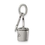 Sterling Silver Antiqued Sand Bucket and Shovel Charm - Image 2