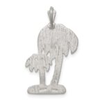 Sterling Silver Diamond Cut Palm Trees Pendant Charm - Image 4
