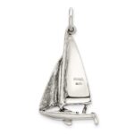 Sterling Silver Antiqued Sailboat Charm - Image 4