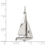 Sterling Silver Antiqued Sailboat Charm - Image 3