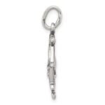 Sterling Silver Antiqued Sailboat in Wheel Charm - Image 2