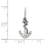 Sterling Silver Antiqued Anchor and Rope Pendant - Image 3