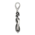 Sterling Silver Antiqued Anchor and Rope Pendant - Image 2