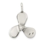 Sterling Silver 3D Antiqued Large Boat Propeller Charm - Image 4
