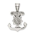 Sterling Silver Antiqued Mariner's Crucifix Pendant - Image 4