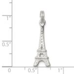 Sterling Silver Rhodium-plated Eiffel Tower Charm - Image 3