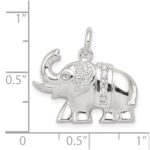 Sterling Silver CZ Elephant Charm - Image 4
