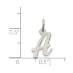 Sterling Silver Rhodium-plated Script Letter Z Initial Charm - Image 4