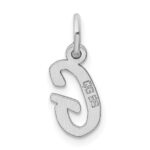 Sterling Silver Rhodium-plated Script Letter G Initial Charm - Image 3