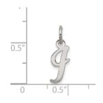 Sterling Silver Rhodium-plated Script Letter I Initial Charm - Image 4