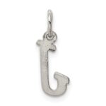 Sterling Silver Rhodium-plated Script Letter J Initial Charm - Image 4