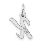Sterling Silver Rhodium-plated Script Letter K Initial Charm - Image 3