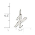 Sterling Silver Rhodium-plated Script Letter K Initial Charm - Image 4