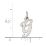 Sterling Silver Rhodium-plated Script Letter G Initial Charm - Image 3