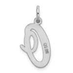 Sterling Silver Rhodium-plated Script Letter O Initial Charm - Image 3
