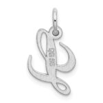 Sterling Silver Rhodium-plated Fancy Script Letter L Initial Charm - Image 3